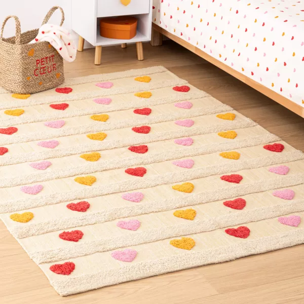 Tappeto antiscivolo per bambini in cotone (120 x 170 cm) Amore Multicolore