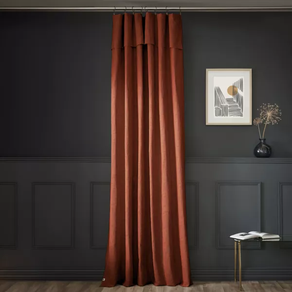 Rideau coton ajustable (140 x max 270 cm) Sixtine Terracotta