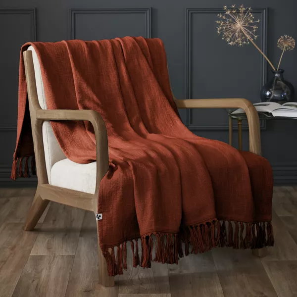 Manta de algod�n (130 x 160 cm) Sixtine Terracota