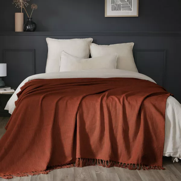 Plaid cotone (180 x 220 cm) Sixtine Terracotta