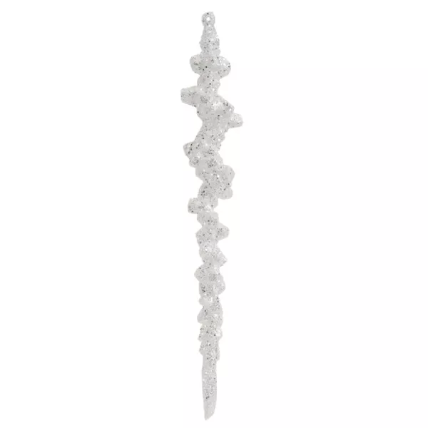 Stalaktit til oph�ng (H25 cm) Glitrende Hvid