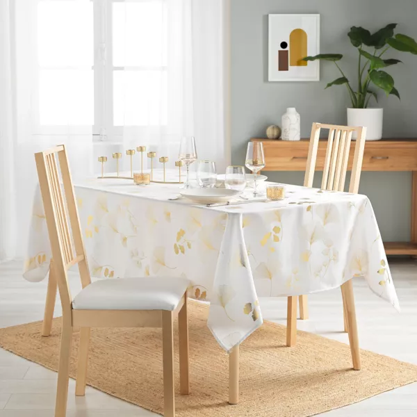 Tafelkleed rechthoekig(L240 cm) Bloomy Wit