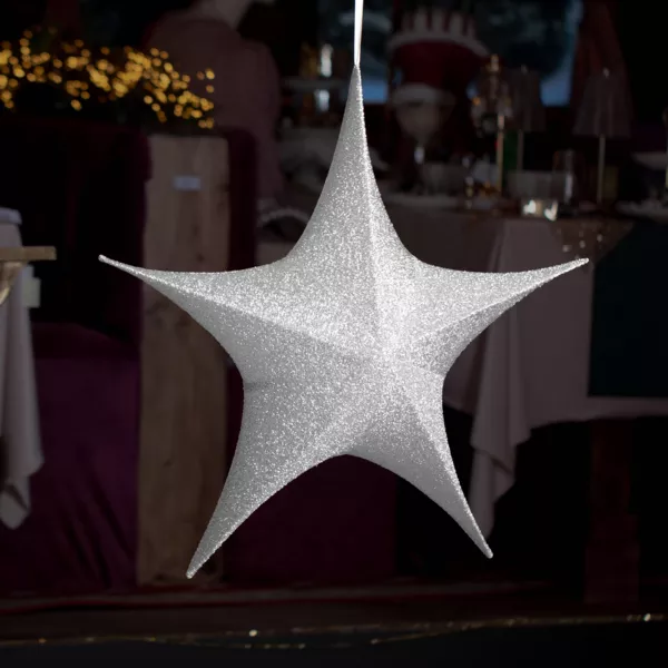 Stella di Natale gigante da appendere (D135 cm) Stella Argento