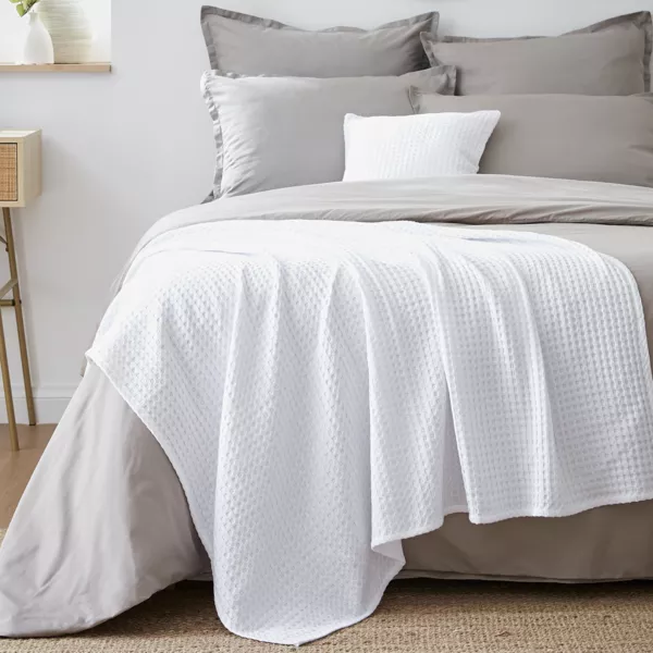 Colcha decorativa algod�n nido de abeja (130 x 160 cm) Maya Blanca