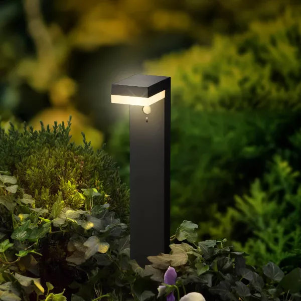 Solar-Gartenleuchte mit 600 Lumen (H50 cm) Prenium quadratisch Anthrazitgrau