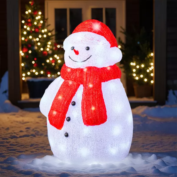 Bonhomme de neige lumineux 60 LED (H46 cm) Lenny Blanc froid