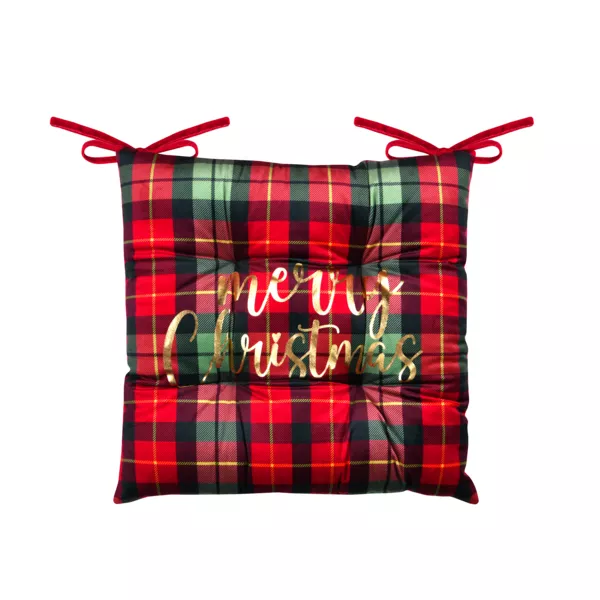 Quadratisches Weihnachtsstuhlkissen Harold Bordeaux Samt (38 x 38 cm)
