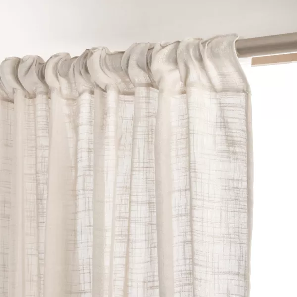 Gardinv�v med rynkeb�nd i linnedeffect (280 x 240 cm) Robin Beige