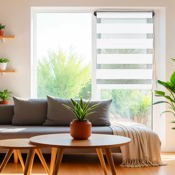 Estor enrollador (90 x altura 250 cm) Día / Noche Blanco