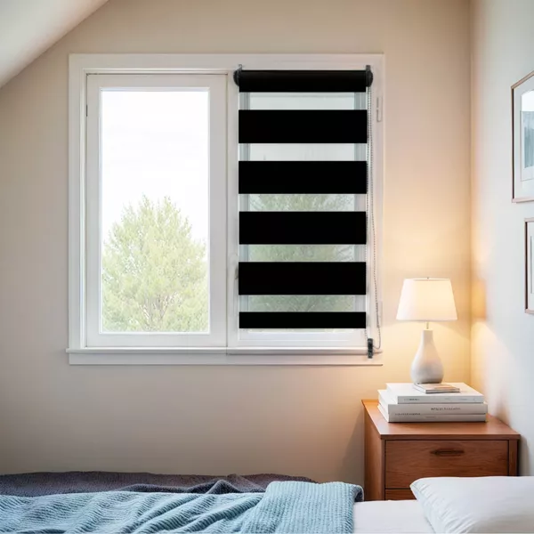Tenda a rullo Giorno/Notte (45 x 90 cm) Nero