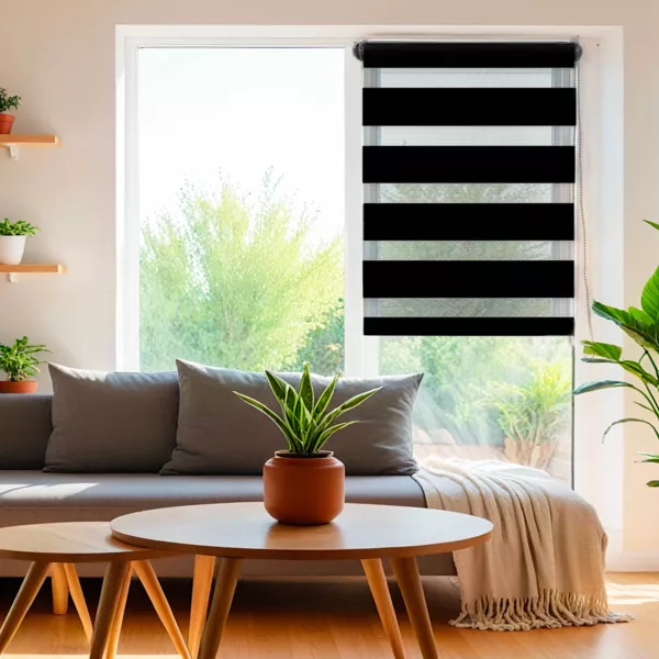 Estor enrollable D�a / Noche (60 x 180 cm) Negro