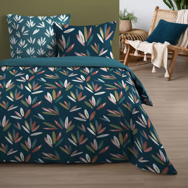 Housse de couette et deux taies coton (240 x 220 cm) Waldo Multicolore