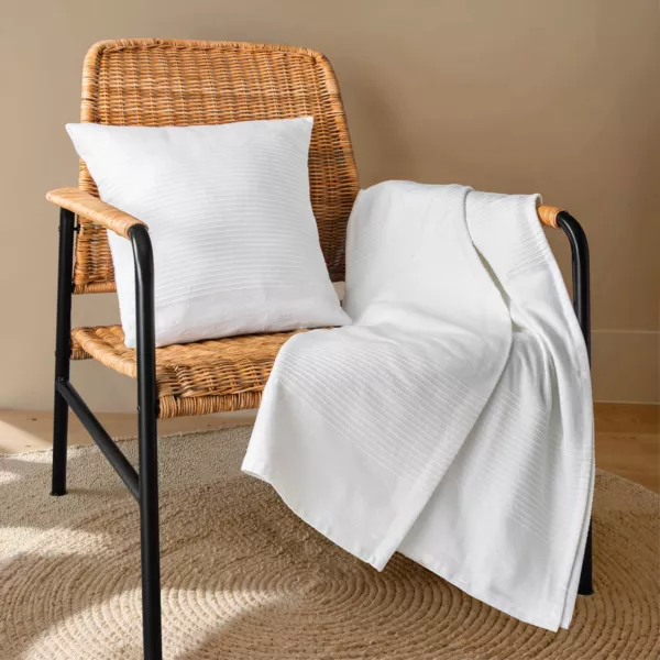 Colcha decorativa algod�n tejido (130 x 160 cm) L�a Blanco