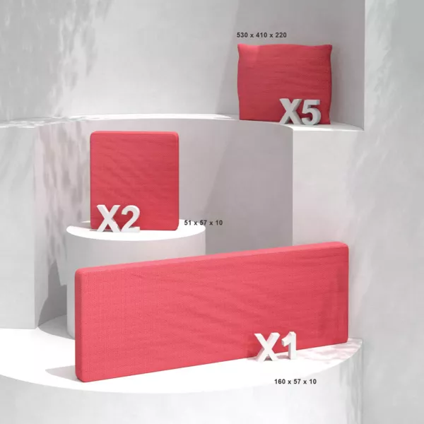 Housses de coussin de remplacement pour salon de jardin Calvi 5 places - Rouge