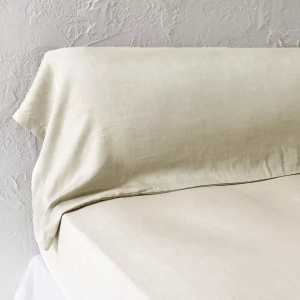 Federa per cuscino a rullo in lyocell Tencel lavato (27 x 185 cm) Olivia Beige pampa