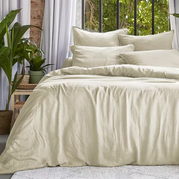 Housse de couette lyocell Tencel� lav� (240 x 220 cm) Olivia Beige pampa