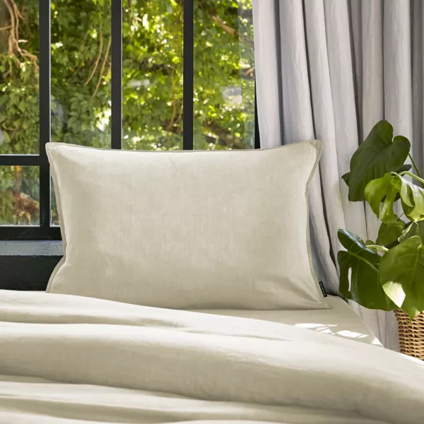 Funda de almohada rectangular lyocell Tencel� lavado (50 x 70 cm) Olivia Beige pampa