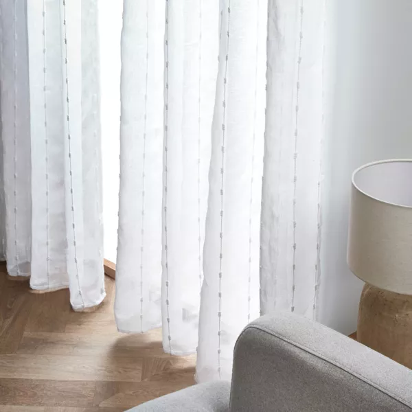 Voilage �illets pompons (140 x 240 cm) Axel Blanc
