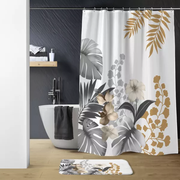 Bruseforh�ng med ringe (180 x 200 cm) Kelly Hvid