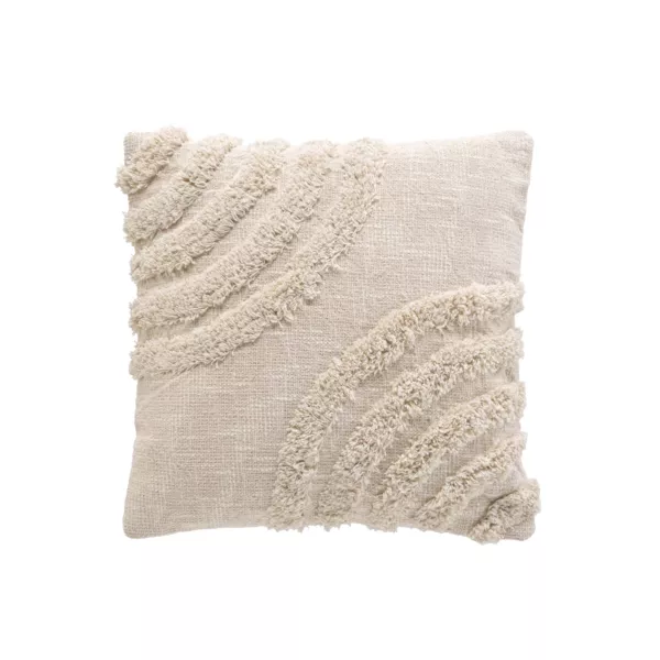 Vierkante getufte katoenen kussenhoes (40 x 40 cm) Silio Beige