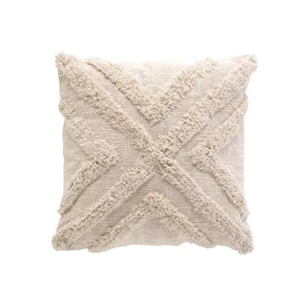 Housse de coussin carr�e coton tuft� (40 x 40 cm) Sheny Beige