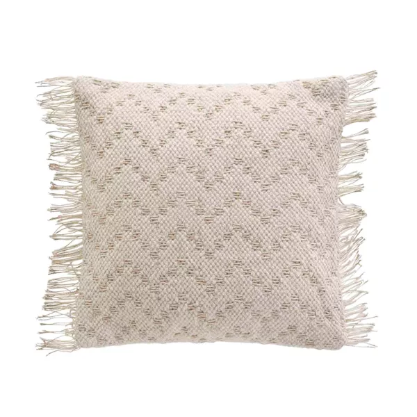 Housse de coussin carr�e coton (40 x 40 cm) Ikat Beige