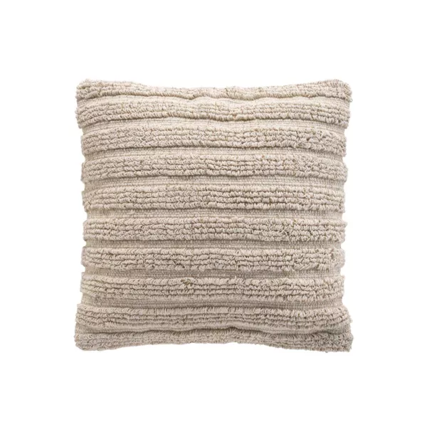 Vierkante katoenen kussenhoes (40 x 40 cm) Kiyo Beige