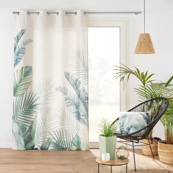 Vorhang Leinenoptik (140 x 260 cm) Native Grün - Gardinen / Vorhänge / Rollos