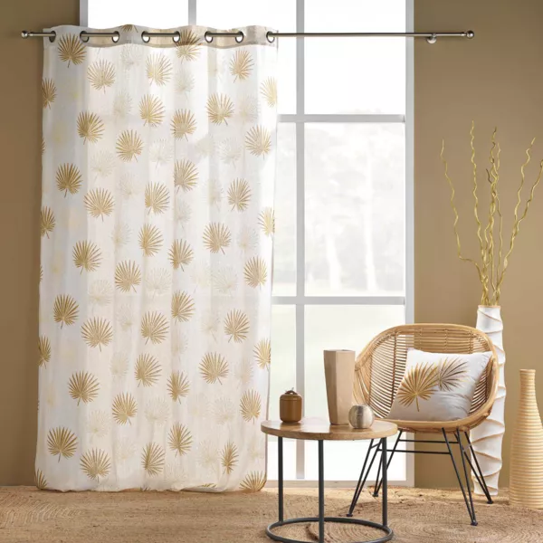 Rideau polycoton (140 x 240 cm) Lotus Jaune ocre