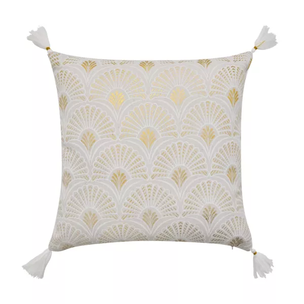 Coj�n cuadrado de tela de algod�n (45 x 45 cm) Layoa Oro