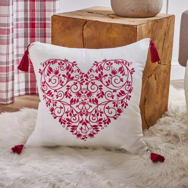 Coussin carr� coton (40 x 40 cm) Megeve Rouge