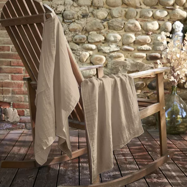 2er Set Musselin-Geschirrt�cher (50 x 70 cm) Ga�a Hellbraun