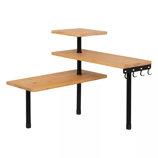 Scaffale angolare in bamb� a 3 livelli (H38 cm) Ada Nero