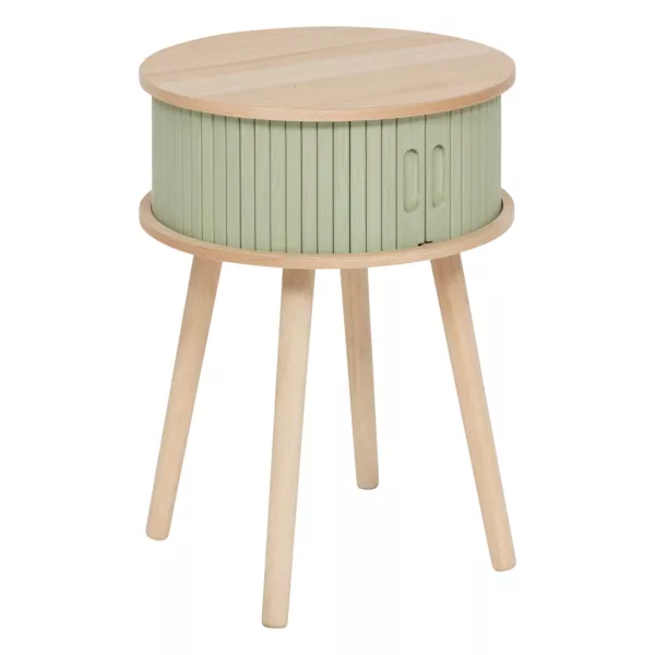 Table de chevet ronde en bois (H54 cm) Nysos Vert d'eau