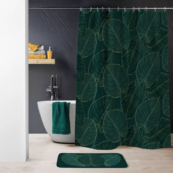 Cortina de ducha con anillos (180 x 200 cm) Jade Verde