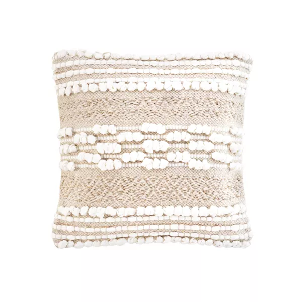 Coj�n cuadrado de tela de algod�n (40 x 40 cm) Blanca Beige