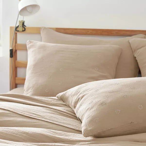 Funda de almohada cuadrada gasa de algod�n (60 x 60 cm) Ga�a Boho Marr�n cuerda