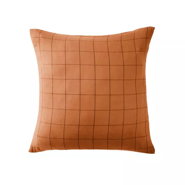 Taie d'oreiller carr�e gaze de coton (60 x 60 cm) Ga�a Match Abricot