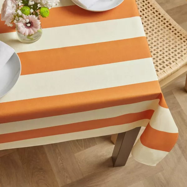 Tischdecke rechteckig Baumwolle beschichtet (150 x 350 cm) Clementine Orange