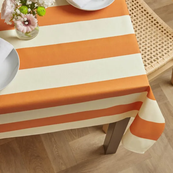 Tovaglia rettangolare cotone antimacchia (150 x 350 cm) Clementine Arancione