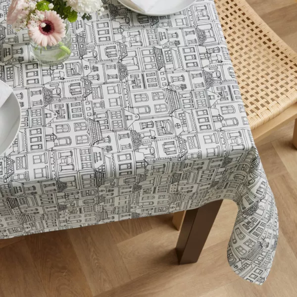 Nappe rectangulaire coton enduit (150 x 350 cm) Home Grise