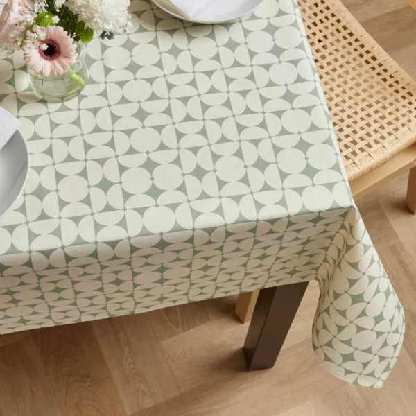 Nappe rectangulaire coton enduit (150 x 350 cm) Sofia Verte