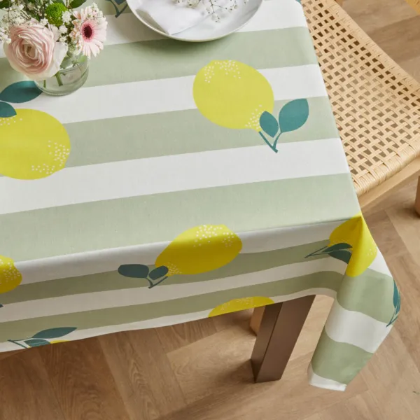 Tovaglia rettangolare cotone antimacchia (150 x 350 cm) Antibes Verde