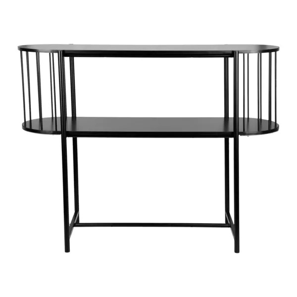 Houten en metalen console 2 niveaus (H75 cm) Octave Zwart
