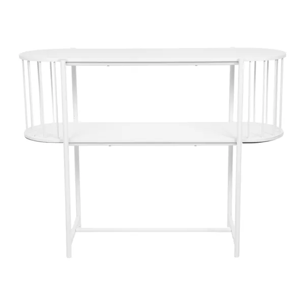 Console bois et m�tal 2 niveaux (H75 cm) Octave Blanche
