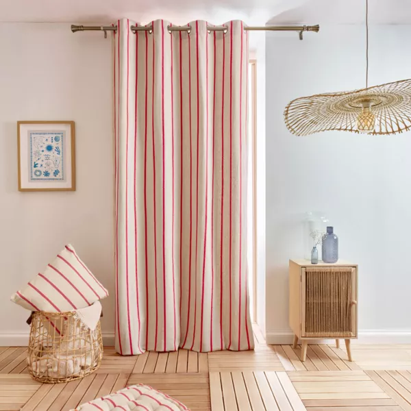 Rideau toile de coton (135 x 260 cm) Ocealys Rouge