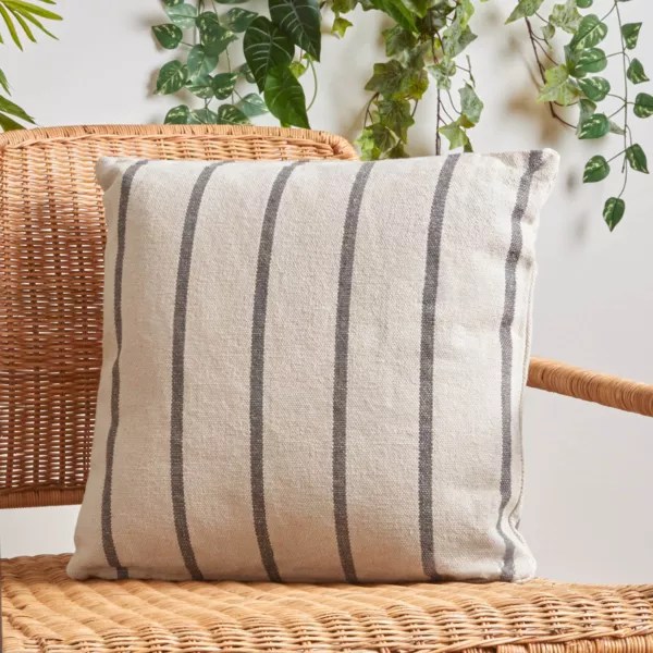 Outdoor Kissen quadratisch Baumwolltuch (50 x 50 cm) Ocealys Anthrazitgrau