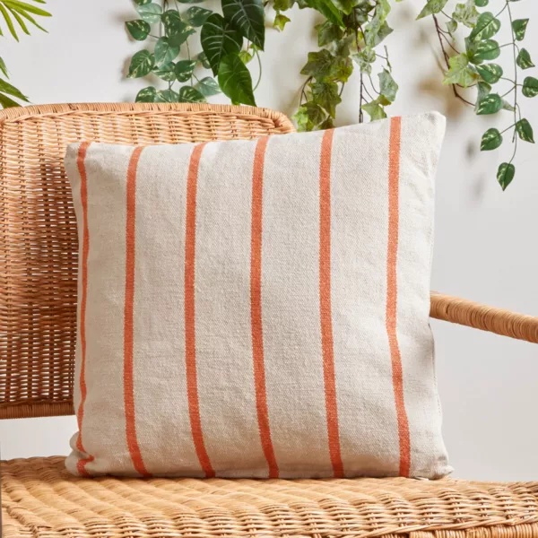 Coussin ext�rieur carr� toile de coton (50 x 50 cm) Ocealys Corail