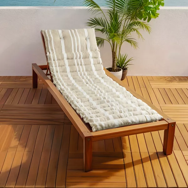 Coussin de transat enroulable (180 x 60 cm) Nautira Ecru