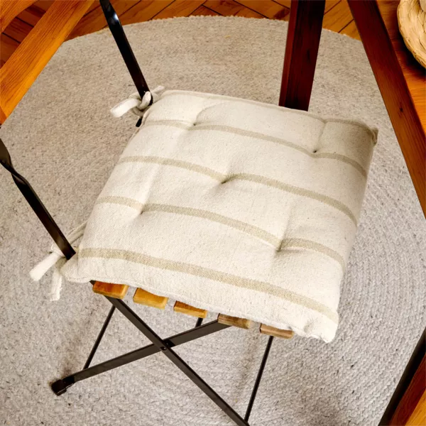 Buitenstoelkussen van katoenen canvas (40 x 40 cm) Ocealys Beige